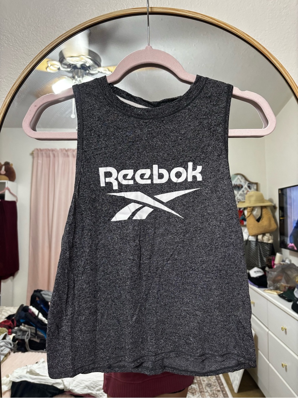 Reebok Charcoal Gray Logo Sleeveless Tank